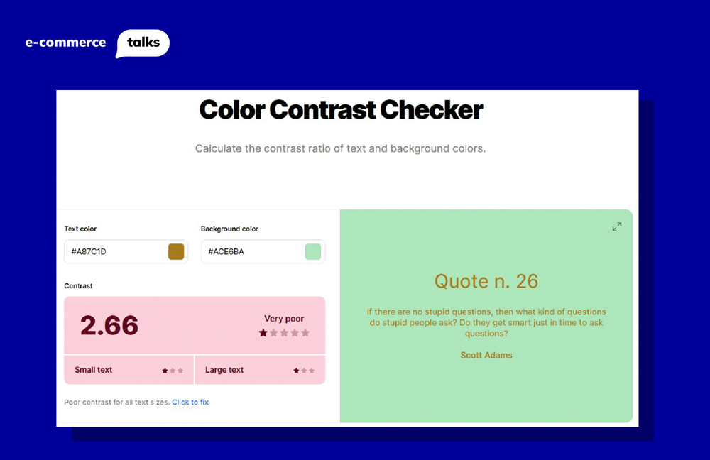 coolors.co helps you create a colour palette for your ecommerce website