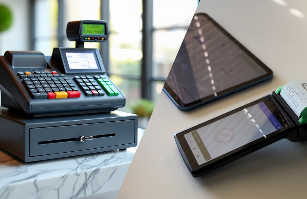 Virtualios kasos ir kasos su saugos moduliu palyginimas.